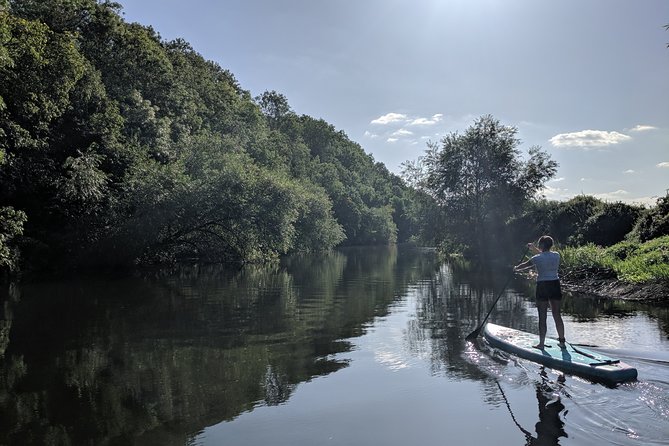 1:1 Private Paddleboarding Tour For Beginners on The River Avon - Getting onto the board without panic