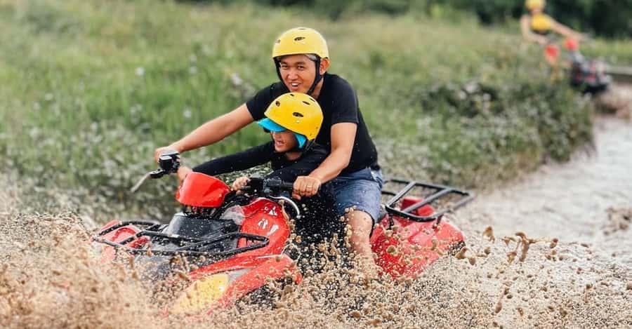 Bali: ATV Ride Adventure with track river bank, dense forest - The forest, river bank, and cave sections