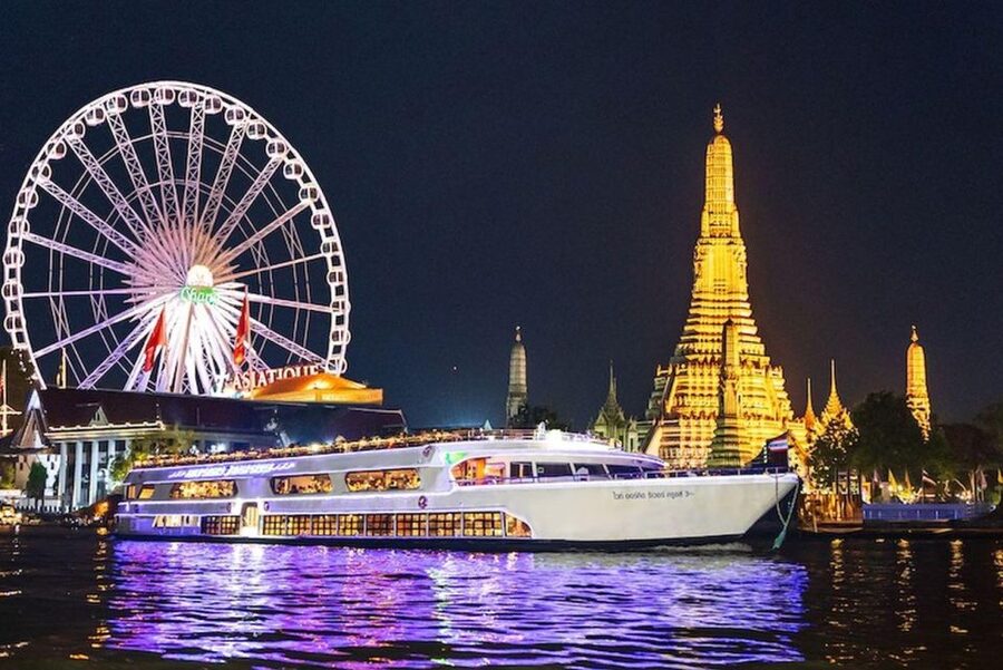 Bangkok: White Orchid Chao Phraya Dinner Cruise free Beer - What happens from boarding to departure
