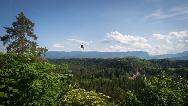 Bled: Europe's Longest Zipline Adventure over Dolinka River - What you see from the cables