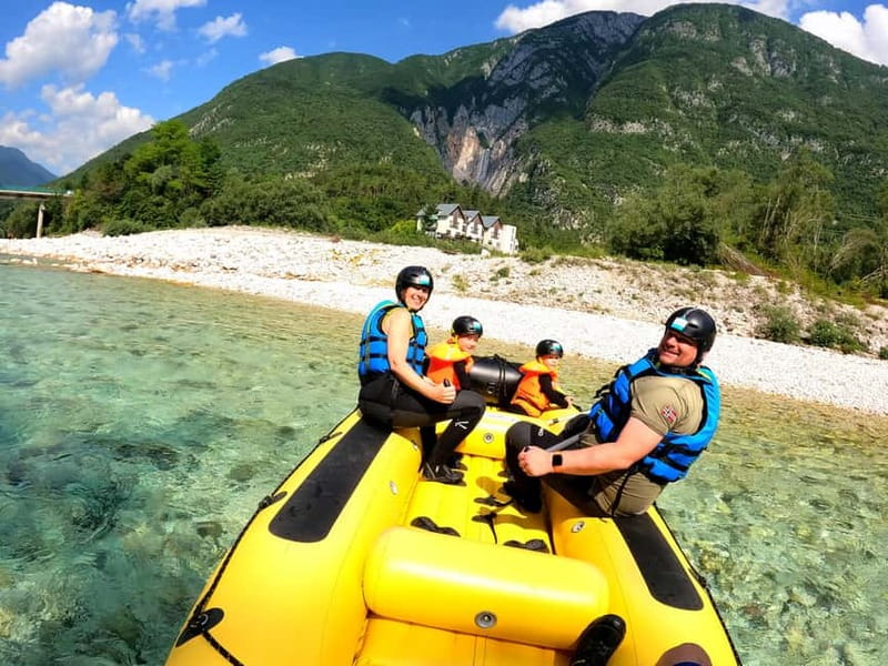 Bovec: Kinder Rafting on Soča River from 4years +FREE photos - The 10-minute ride to Čezsoča