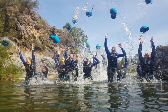 Canyoning Gorge Descent, river walk in Benahavis. - Wetsuits, helmets, harnesses, and footwear