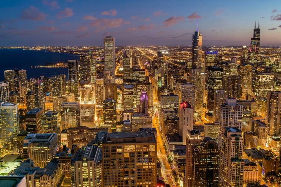 Chicago Night Driving Tour with Skydeck and River Cruise - The boat ride and Chicago’s illuminated buildings