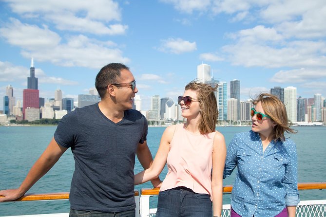 Chicago Sightseeing River and Lake Cruise - The Wrigley Building, 875 North Michigan Avenue, and the city’s vertical scale