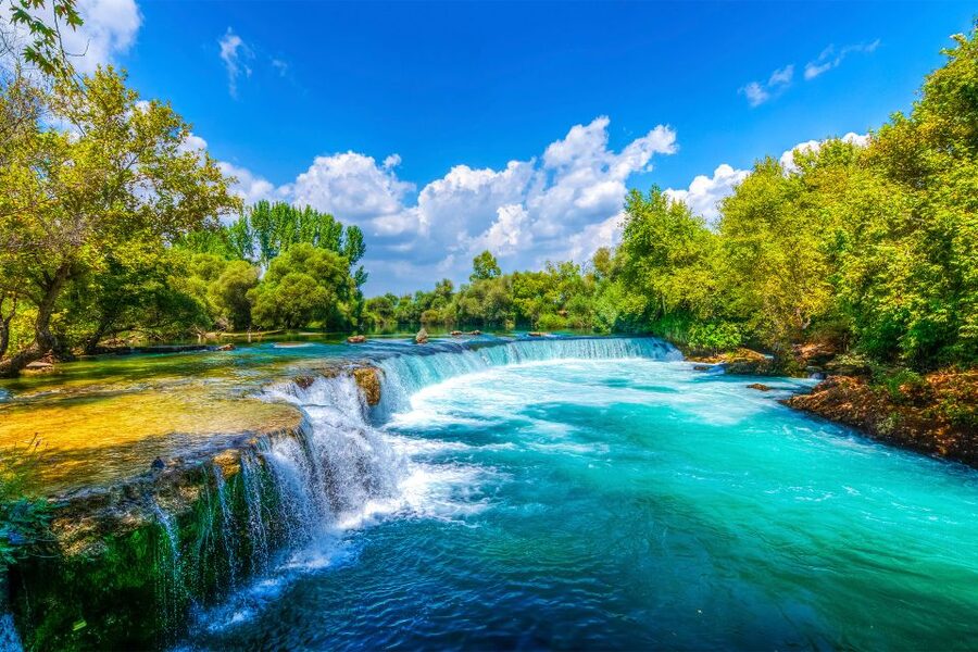 City of Side: Manavgat River Boat Lunch Cruise & Bazaar Tour - Leaving Side for the Manavgat River