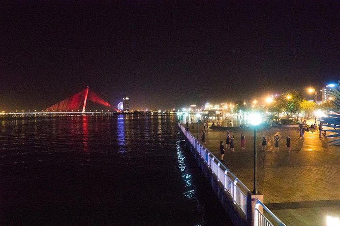 Da Nang Night Motorbike Tour & River Cruise Riding By Lady Rider - Love Bridge offers a quieter river view