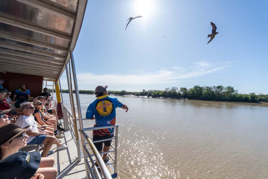 Darwin: Spectacular Jumping Crocodile Adelaide River Cruise - Meeting the crocodiles by name