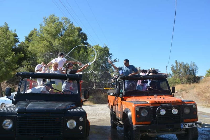 From Alanya: Jeep Safari with Lunch, Dim River & Cave - A village stop with fruit and a local market