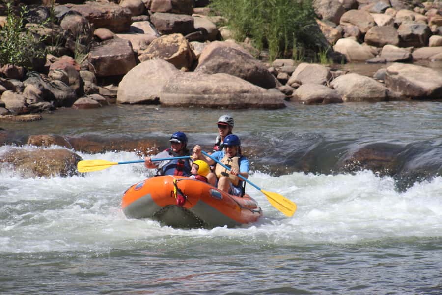 From Durango: Animas River Whitewater Rafting - Santa Rita Whitewater Park and the Class III push