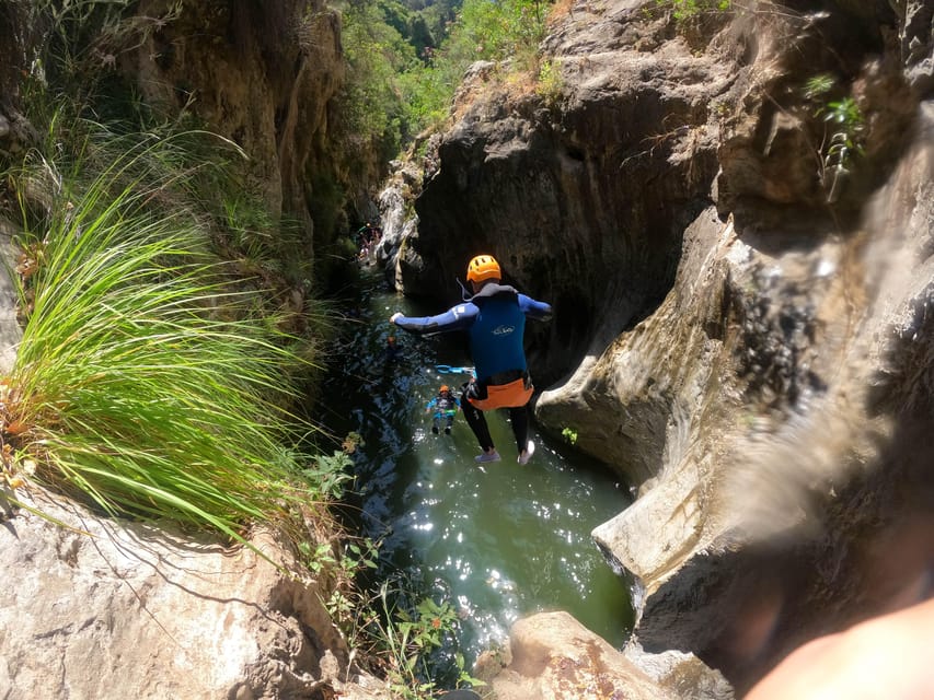 From Estepona: Guadalmina River Guided Canyoning Adventure - Getting fitted with the right equipment