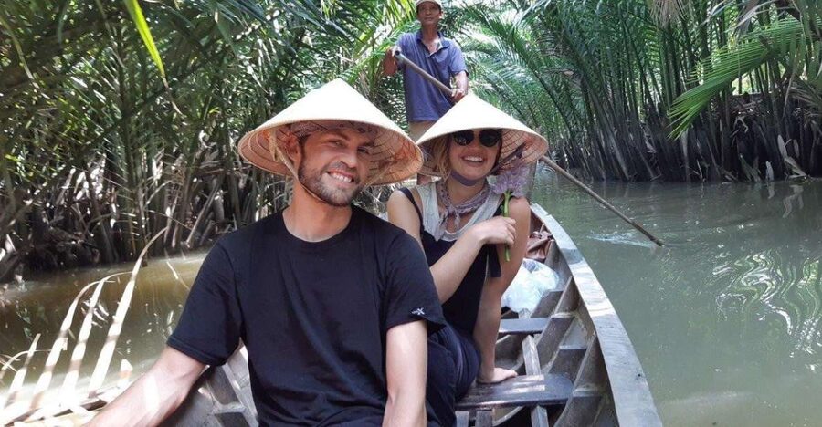 From Ho Chi Minh: Explore Mekong Delta & Vinh Trang Pagoda - Small canals, village paths, and the tuk tuk ride