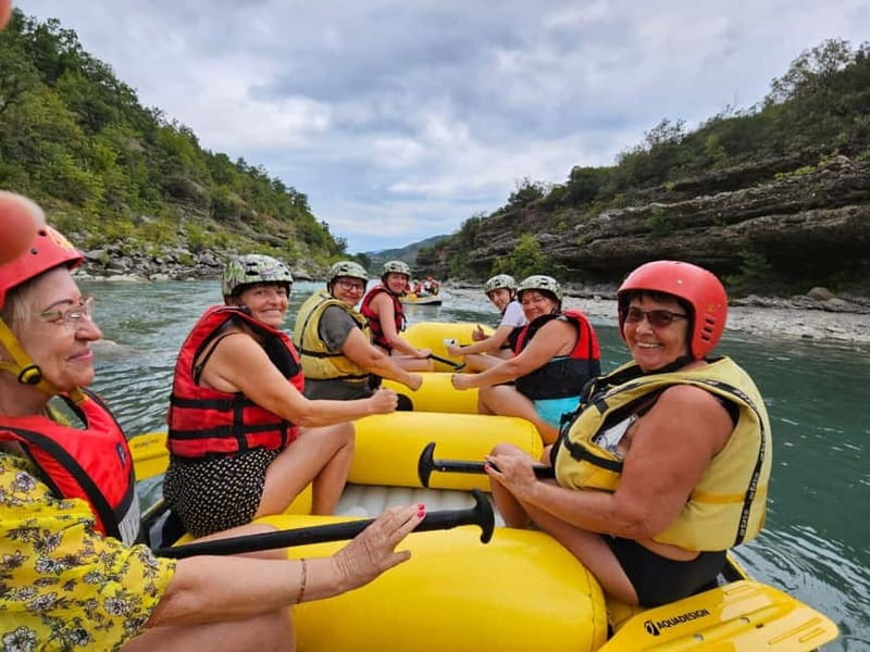From Permet: Amazing Rafting Experience at Vjosa River - Swimming and rock jumps along the route
