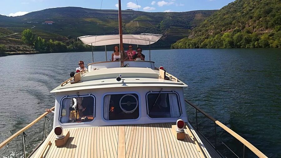 From Pinhão: Private Yacht Cruise along the Douro River - The yacht, cabin, deck, and seating