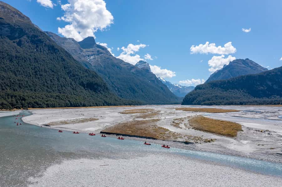 From Queenstown: Dart River Canoe & Jet Boat Day Trip - Getting fitted out at the Dart River base
