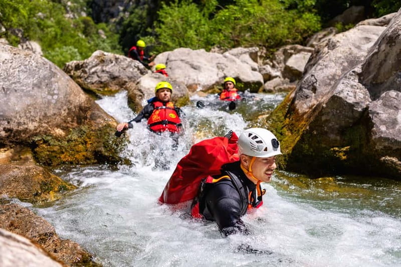 From Split/Šestanovac: Canyoning on Cetina River - Getting fitted for wetsuits and helmets