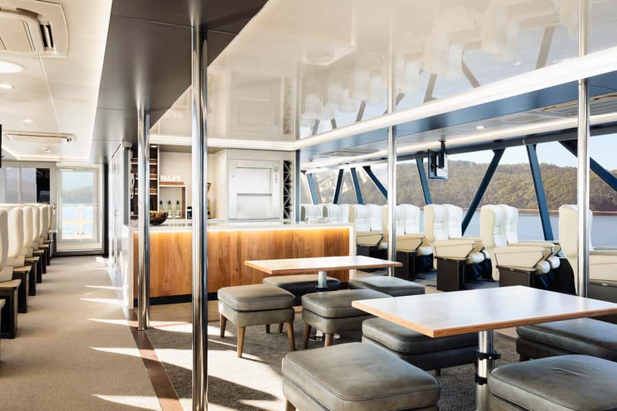 From Strahan: Evening Dinner Cruise on the Gordon River - The buffet meal and onboard comfort