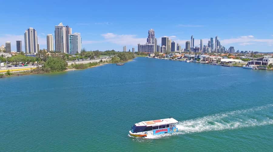 Gold Coast: 1-Hour Land and Water Duck Tour - The Broadwater cruise brings boats, homes, and open views