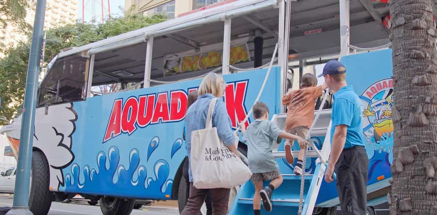 Gold Coast: 1-Hour Land and Water Duck Tour - Children can take the wheel and receive a certificate