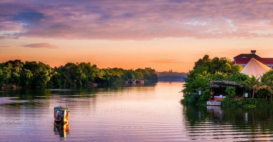 Hue: Sunset Cruise along Perfume River - The Perfume River from a dragon boat
