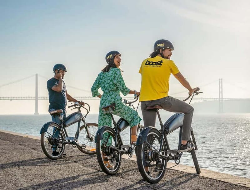 Lisbon: Electric Bike Tour by the River to Belém - Riding under the 25 de Abril Bridge
