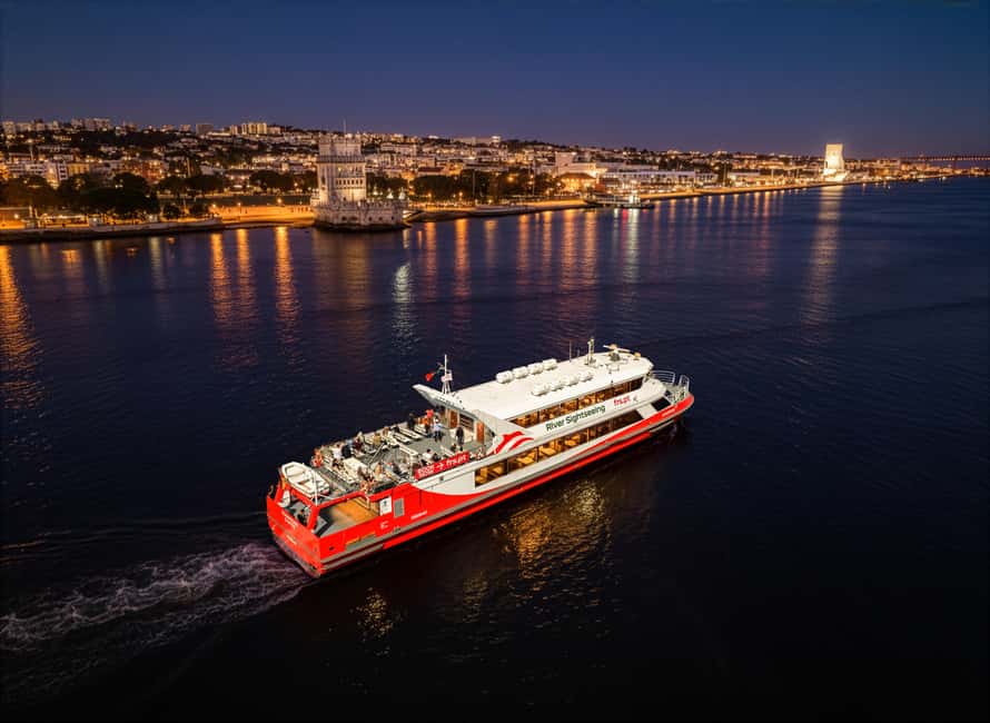 Lisbon Night Cruise: Illuminated Sights on the Tagus River - Belém Lighthouse and the Tagus shoreline
