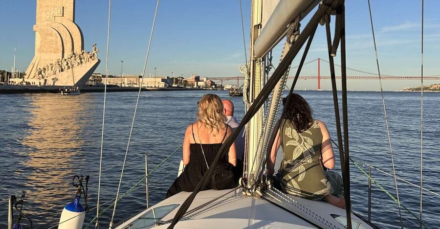 Lisbon: Private sailboat tours on Tagus River - Under the 25 de Abril Bridge