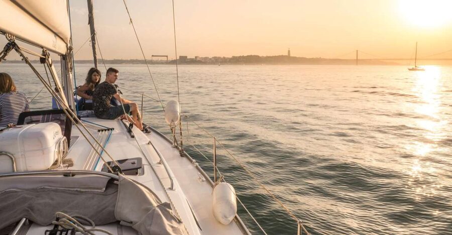 Lisbon: Private Sunset Cruise on the Tagus River with Drink - Leaving the marina beside the Monument to the Discoveries