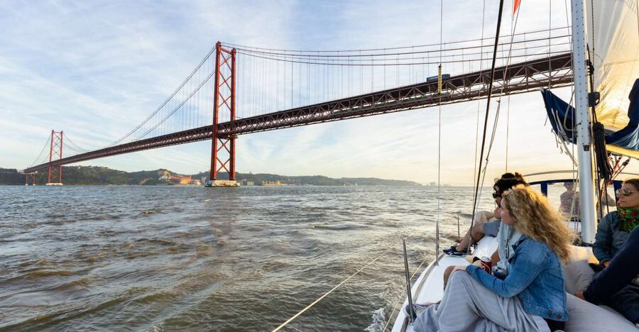 Lisbon: Sailing Tour on the Tagus River - Under the 25 de Abril Bridge