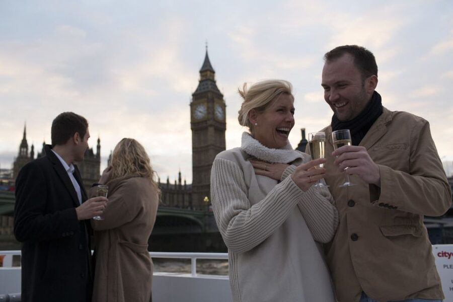 London: River Thames Evening Cruise with Bubbly and Canapés - Leaving Tower Millennium Pier