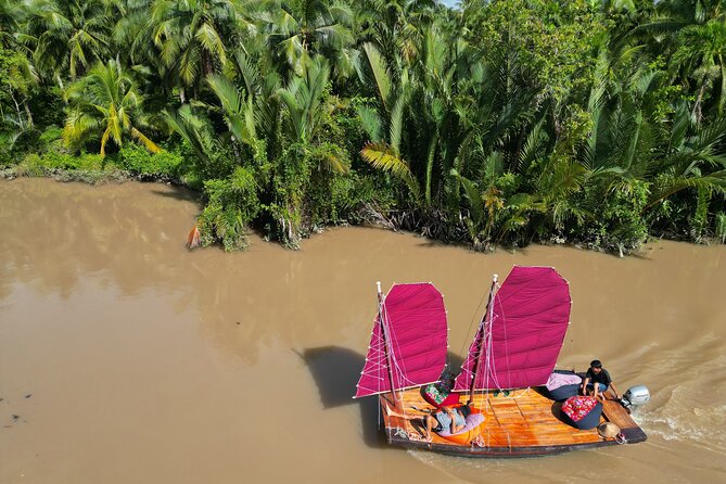 Mekong River Relaxing Sail boat cruise to Coconut Canals (1.5HRS) - Sunset on the coconut canals