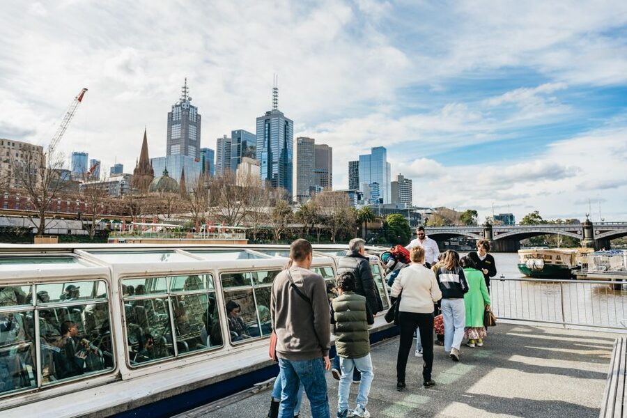 Melbourne: 1-Hour Gardens and Sporting Precinct River Cruise - Leaving the Arts Precinct under Princes Bridge