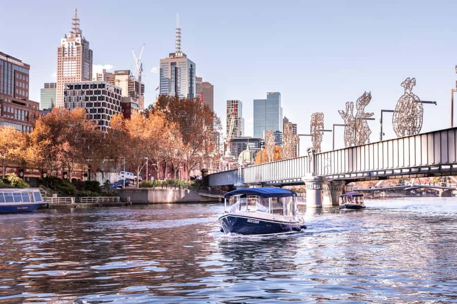 Melbourne: Private Yarra River Cruise w/ Cheese & Wine - Crown Casino and Melbourne’s riverfront towers