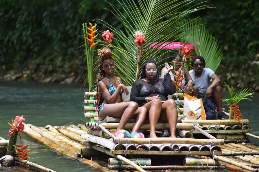 Montego Bay: River Rafting and Limestone Foot Massage - Boarding the 30-foot bamboo raft