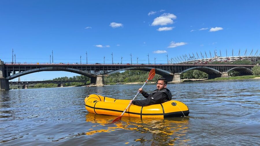 Packrafting kayaking guided tour Vistula river Warsaw Poland - Following the Vistula past Warsaw’s landmarks