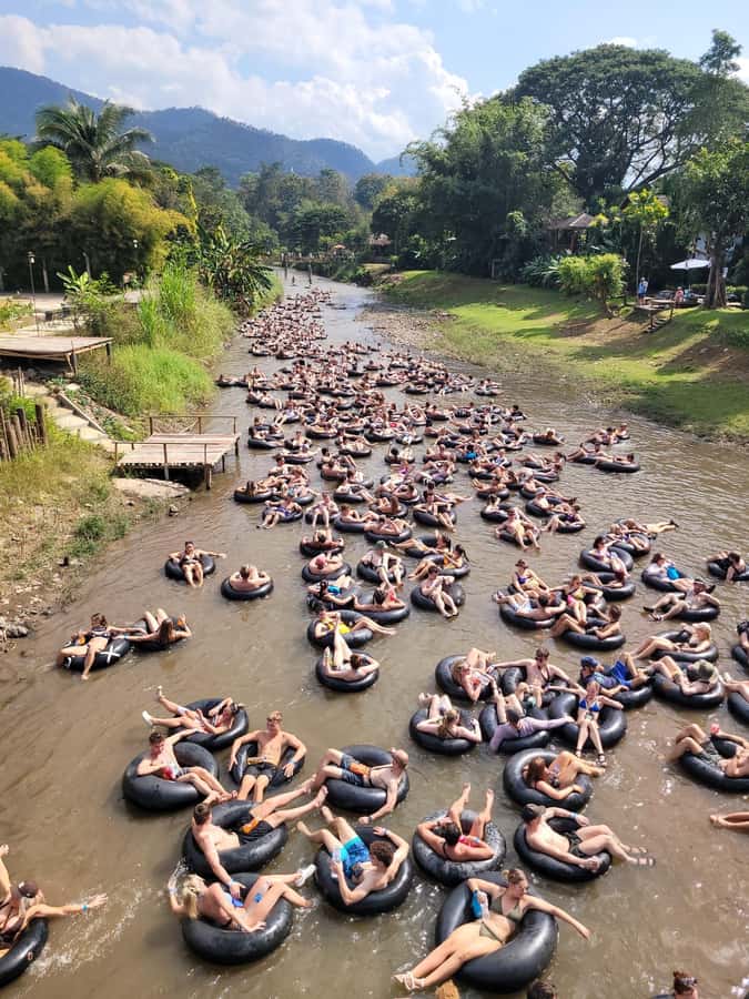 Pai: Jungle Tubing River Excursion with DJs & Foam Party - Stop Three: Tube Camp’s two-stage finish