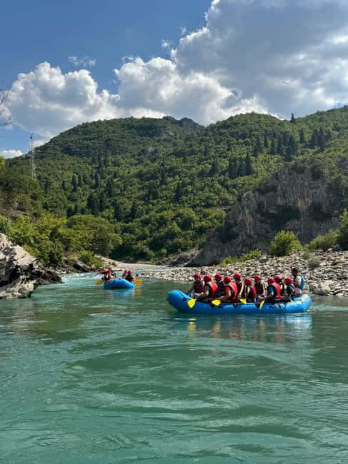 Permet: Kayak Experience - Vjosa River National Park Albania - The swimming stop and photo break