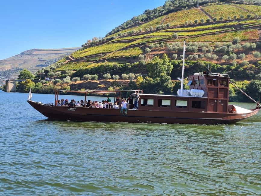 Porto: Douro Valley Tour at 2 Wineries with Lunch and Cruise - A 50-minute Rabelo boat ride from Pinhão