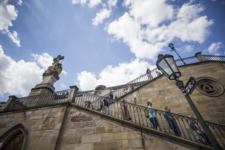 Prague: 3–Hour Castle Grounds Walking Tour and River Cruise - The vineyard view at the end