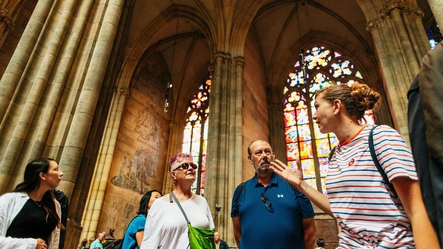 Prague Castle Interiors, Bus Tour and Vltava River Cruise - St. Vitus Cathedral, Prague’s grand interior