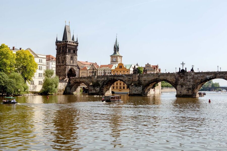 Prague Cruise: 1-Hour on the River Vltava - The Letná Metronome and the wider river view