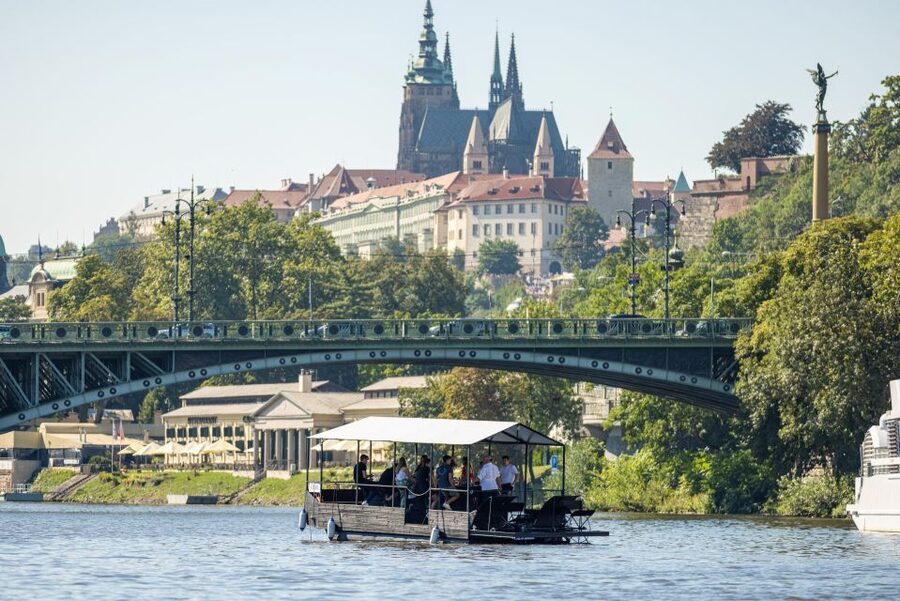 Prague: Private Cycle Boat River Tour with Beer or Prosecco - What you see from the Vltava