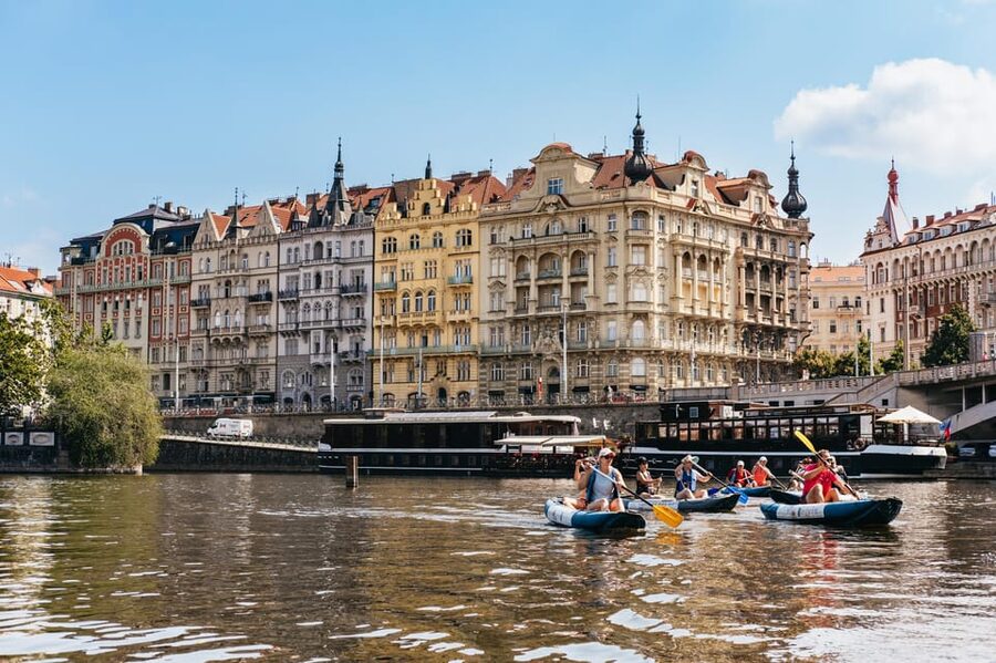 Prague: Vltava River Guided Canoeing Tour - Paddling beneath Prague’s famous bridges