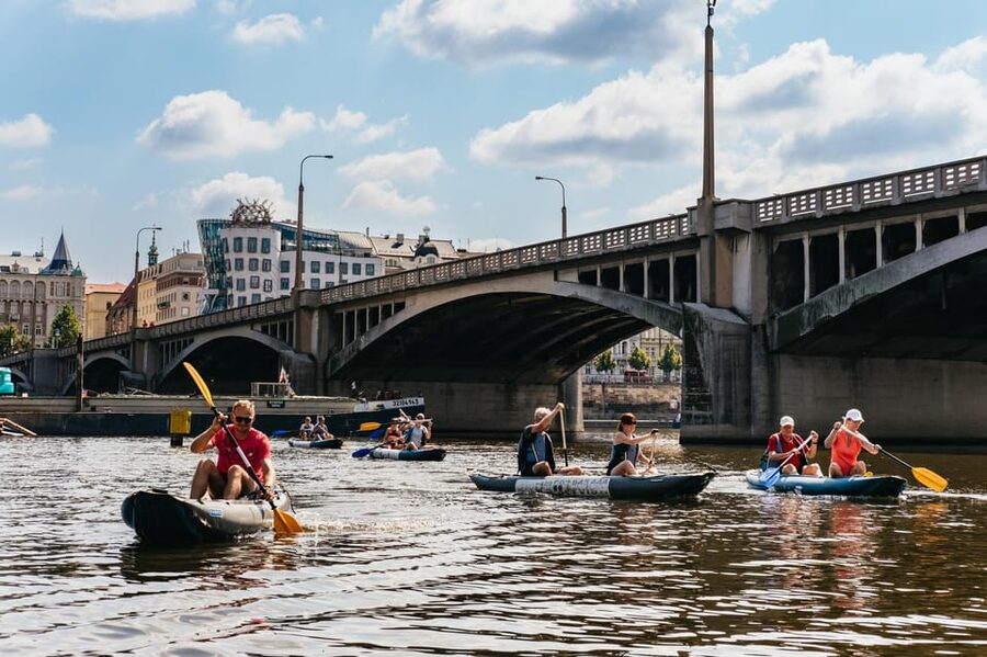 Prague: Vltava River Guided Canoeing Tour - Swimming, wall jumps, and the wetter side of the outing