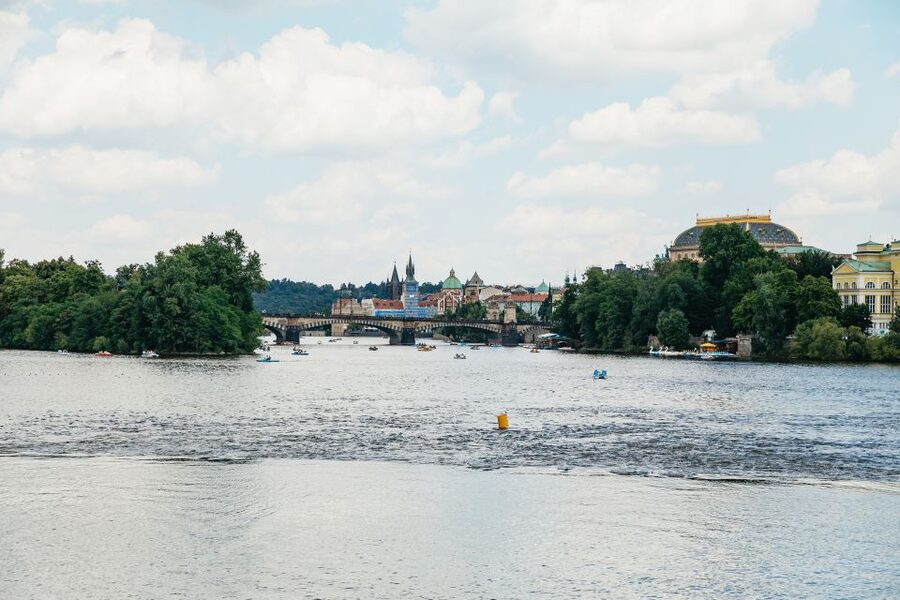 Prague: Vltava River Lunch Cruise in an Open-Top Glass Boat - The Rudolfinum and National Theatre