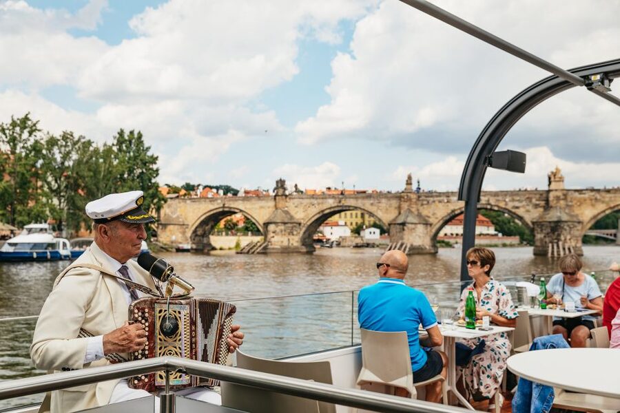 Prague: Vltava River Lunch Cruise in an Open-Top Glass Boat - Dancing House, Emmaus Monastery, and Vyšehrad
