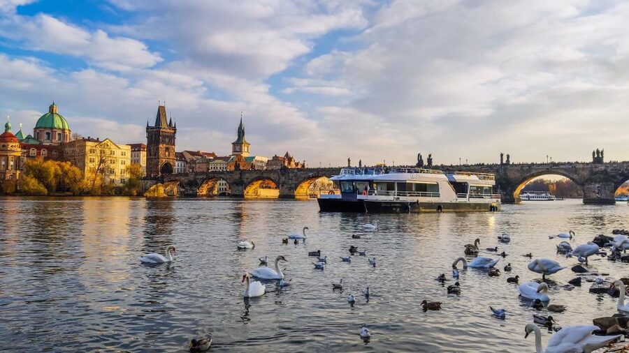 Prague: Vltava River Sightseeing Cruise - Charles Bridge from the Vltava