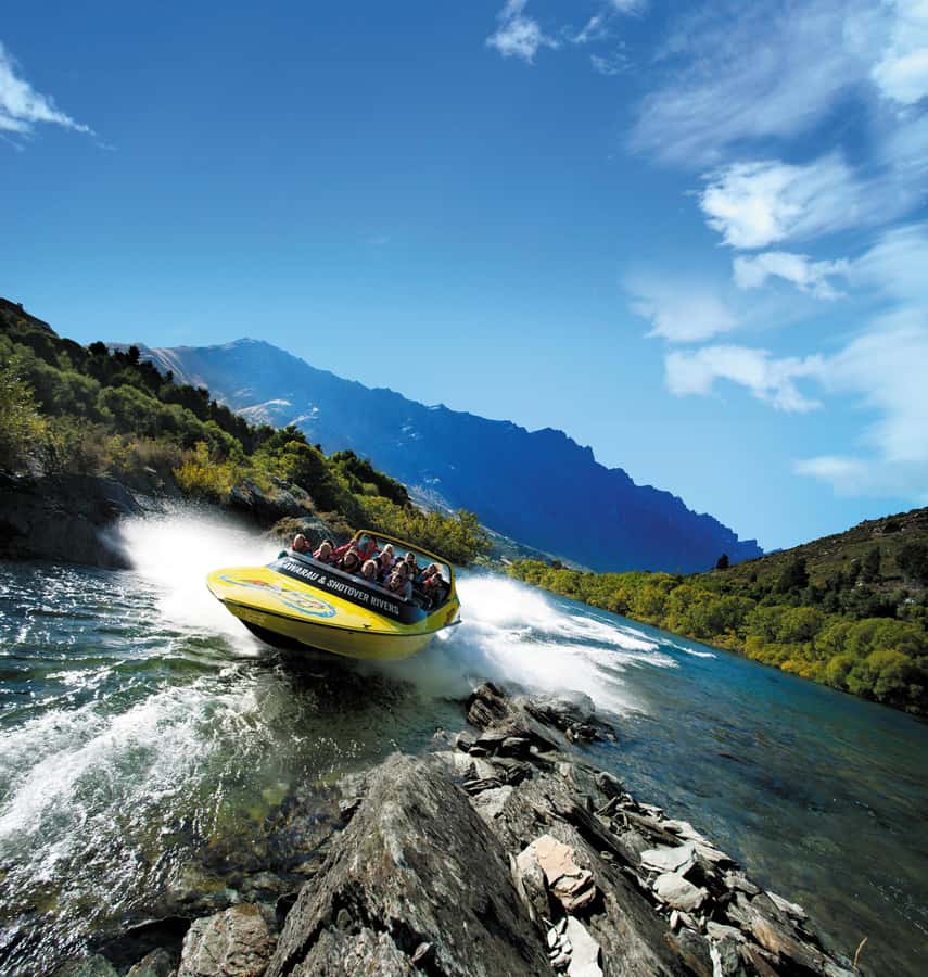 Queenstown: Shotover River and Kawarau River Jet Boat Ride - Across Lake Wakatipu, where the speed builds