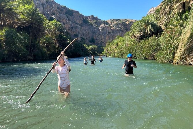 River Trekking at Kourtaliotiko Gorge Waterfalls to Preveli Beach - Walking Through the Megalopotamos River