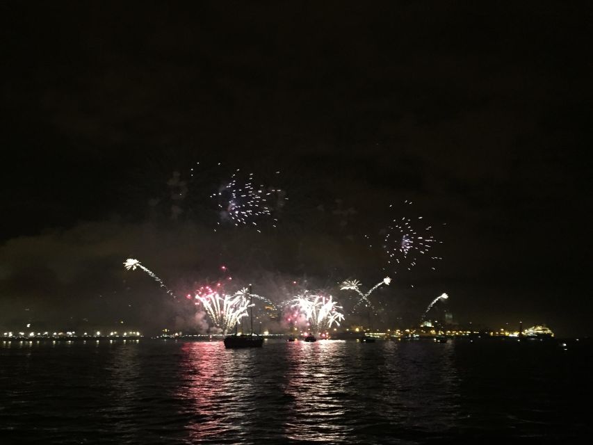 Sail into 2026: Lisbon Fireworks from the River - Cheese boards, Christmas cake, and the open bar