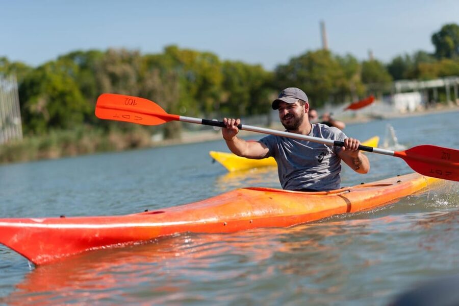 Seville:Guadalquivir River Kayak Tour - The Torre del Oro from the water